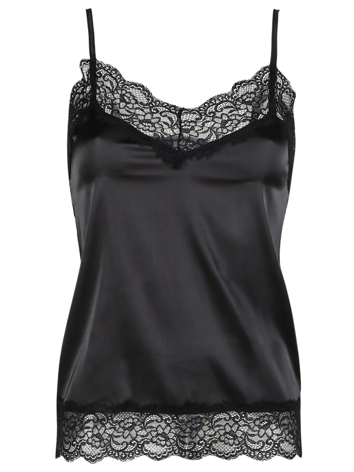 Pura P0732M Top donna in raso satinato con pizzo