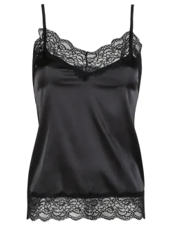 Pura P0732M Top donna in raso satinato con pizzo