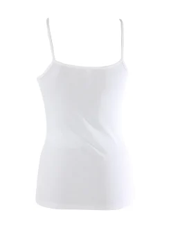Pura Top donna a costine in bamboo - bianco
