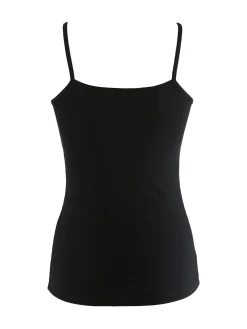 Pura Top donna a costine in bamboo - nero