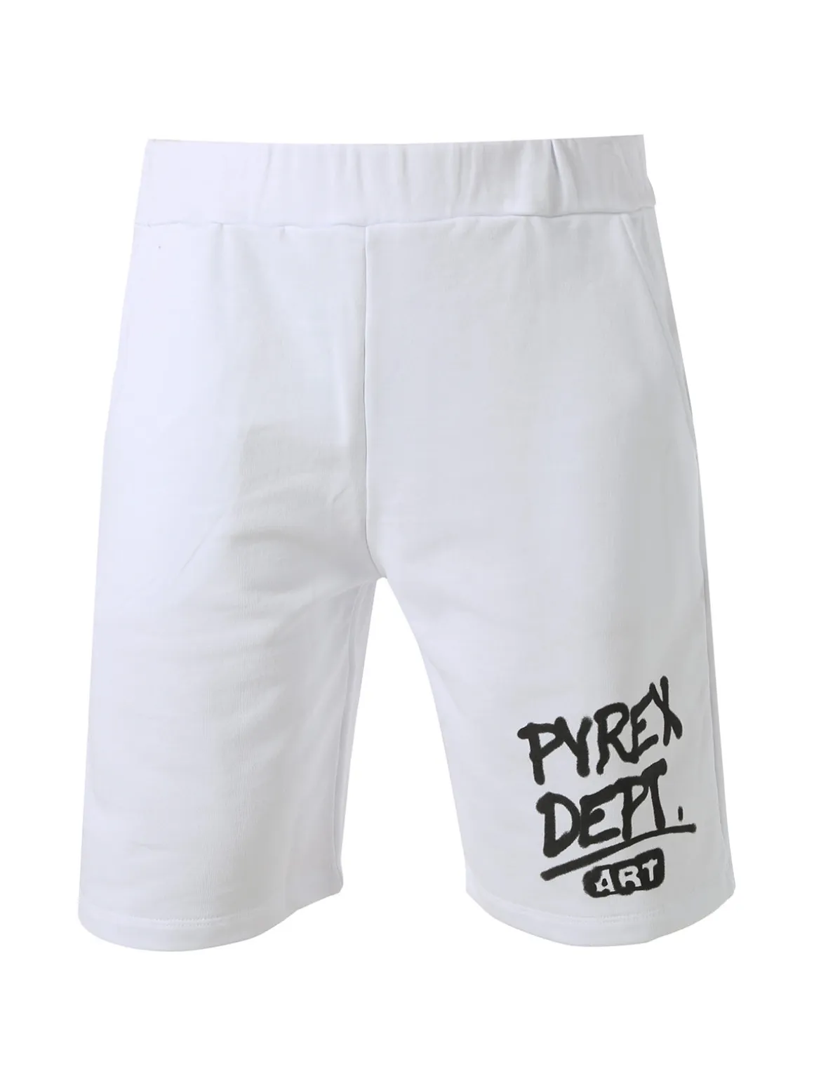 Pyrex Bermuda sportivi da uomo in cotone con logo - bianco