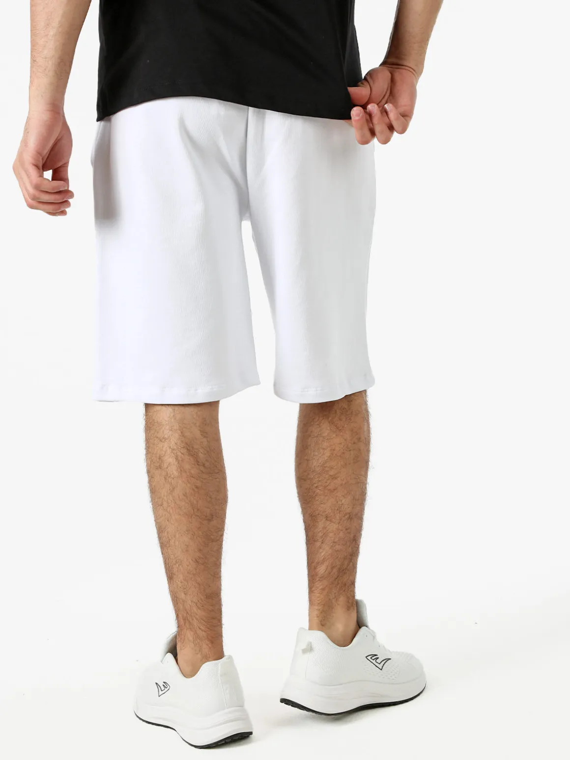 Pyrex Bermuda sportivi da uomo in cotone con logo - bianco