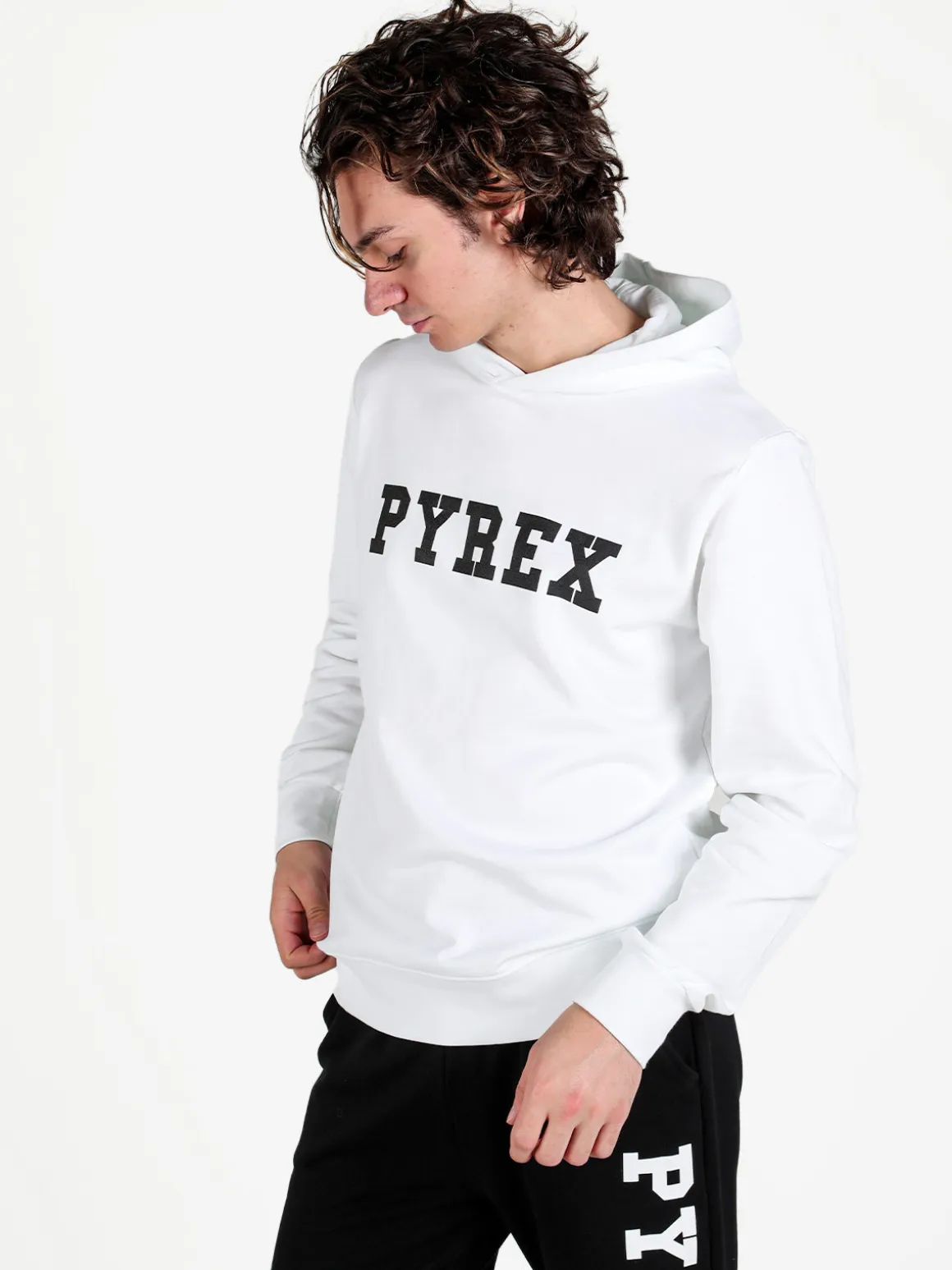 Pyrex Felpa da uomo con cappuccio in cotone con logo
