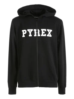 Pyrex Felpa da uomo con cappuccio e zip - nero