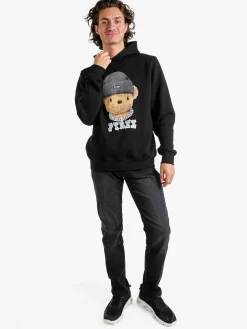 Pyrex Felpa da uomo con cappuccio e stampa - bordeaux
