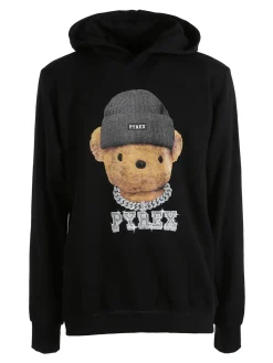 Pyrex Felpa da uomo con cappuccio e stampa - bordeaux