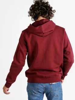 Pyrex Felpa da uomo con cappuccio e zip - bordeaux