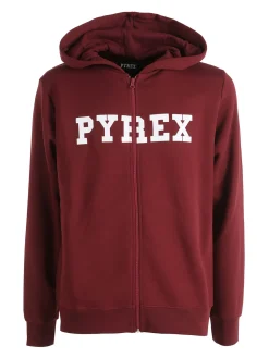 Pyrex Felpa da uomo con cappuccio e zip - bordeaux