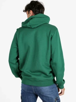 Pyrex Felpa da uomo in cotone con cappuccio e stampa logo - verde