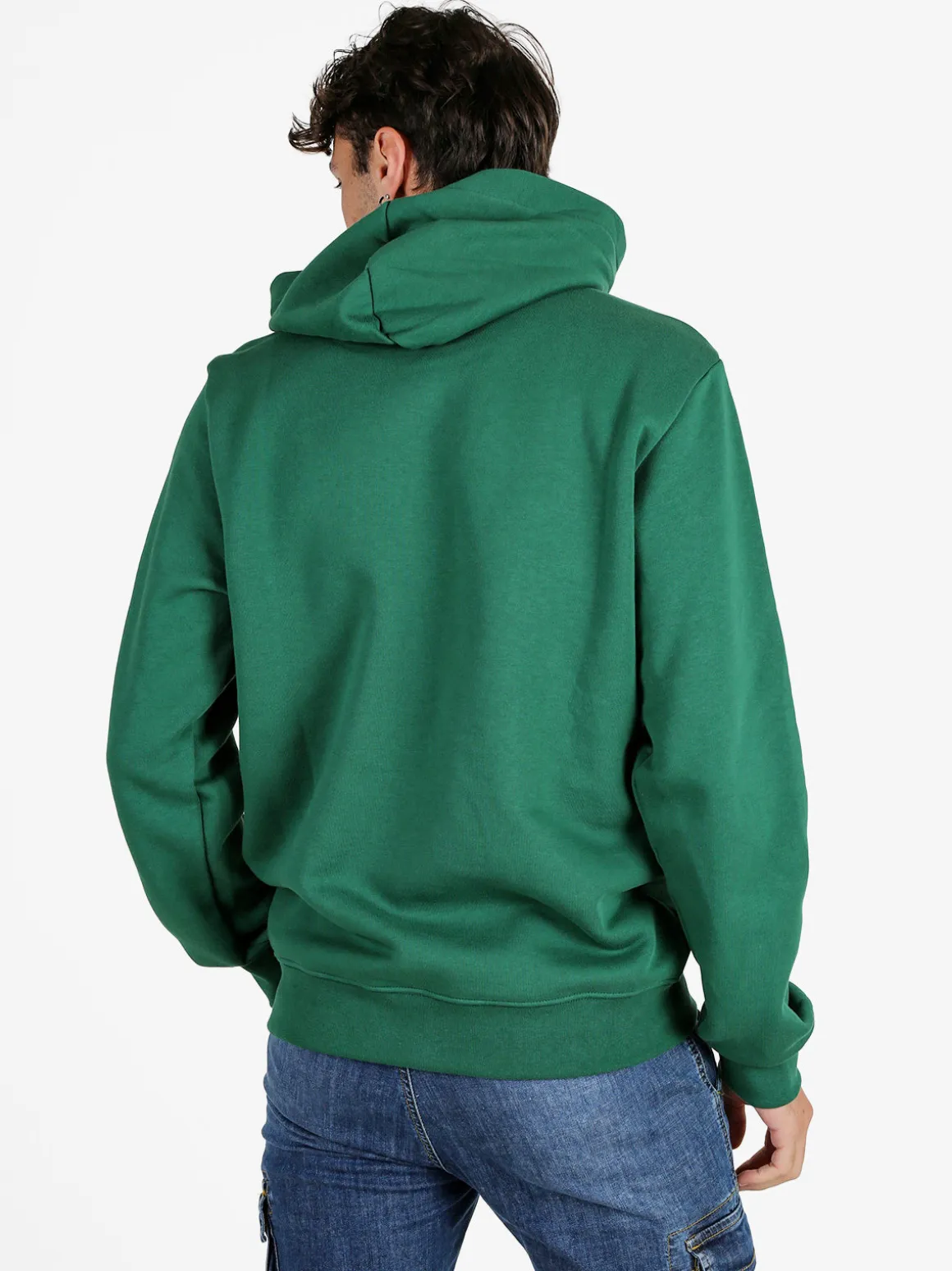 Pyrex Felpa da uomo in cotone con cappuccio e stampa logo - verde