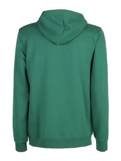 Pyrex Felpa da uomo in cotone con cappuccio e stampa logo - verde