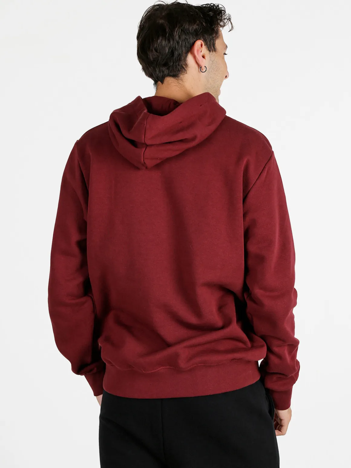 Pyrex Felpa da uomo in cotone con cappuccio e stampa logo - nero