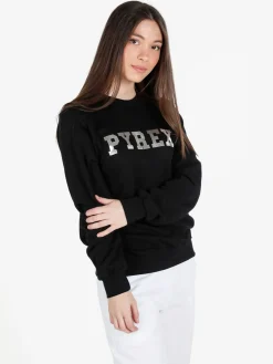 Pyrex Felpa donna girocollo con stampa logo