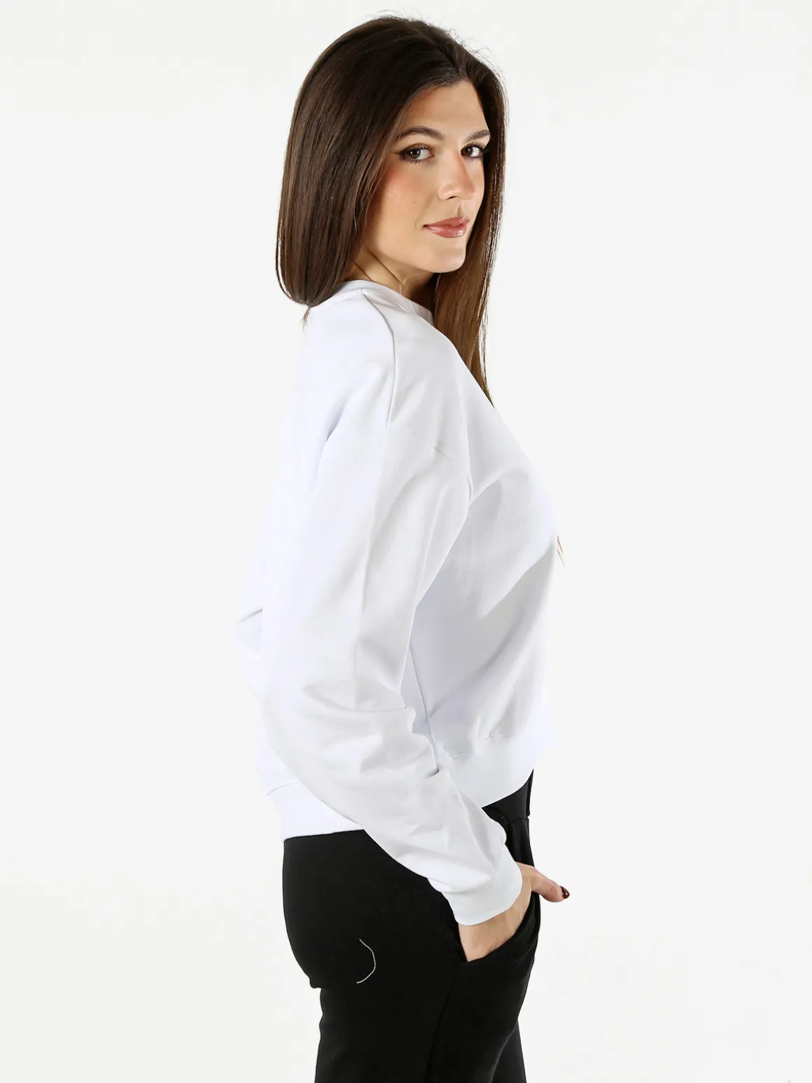 Pyrex Felpa donna oversize con logo - bianco