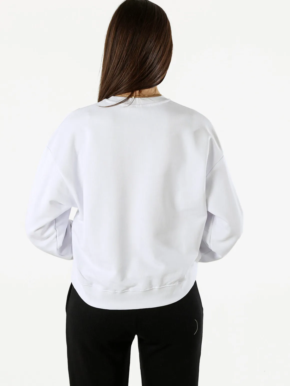 Pyrex Felpa donna oversize con logo - bianco