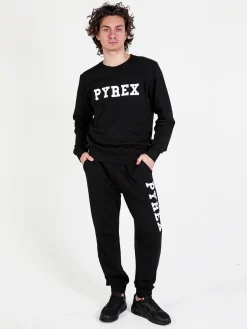Pyrex Felpa girocollo da uomo in cotone con logo