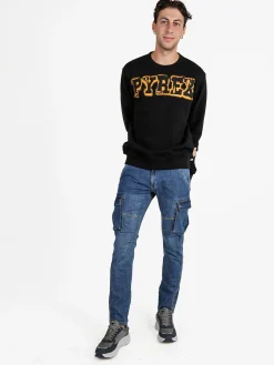 Pyrex Felpa girocollo da uomo in cotone - nero