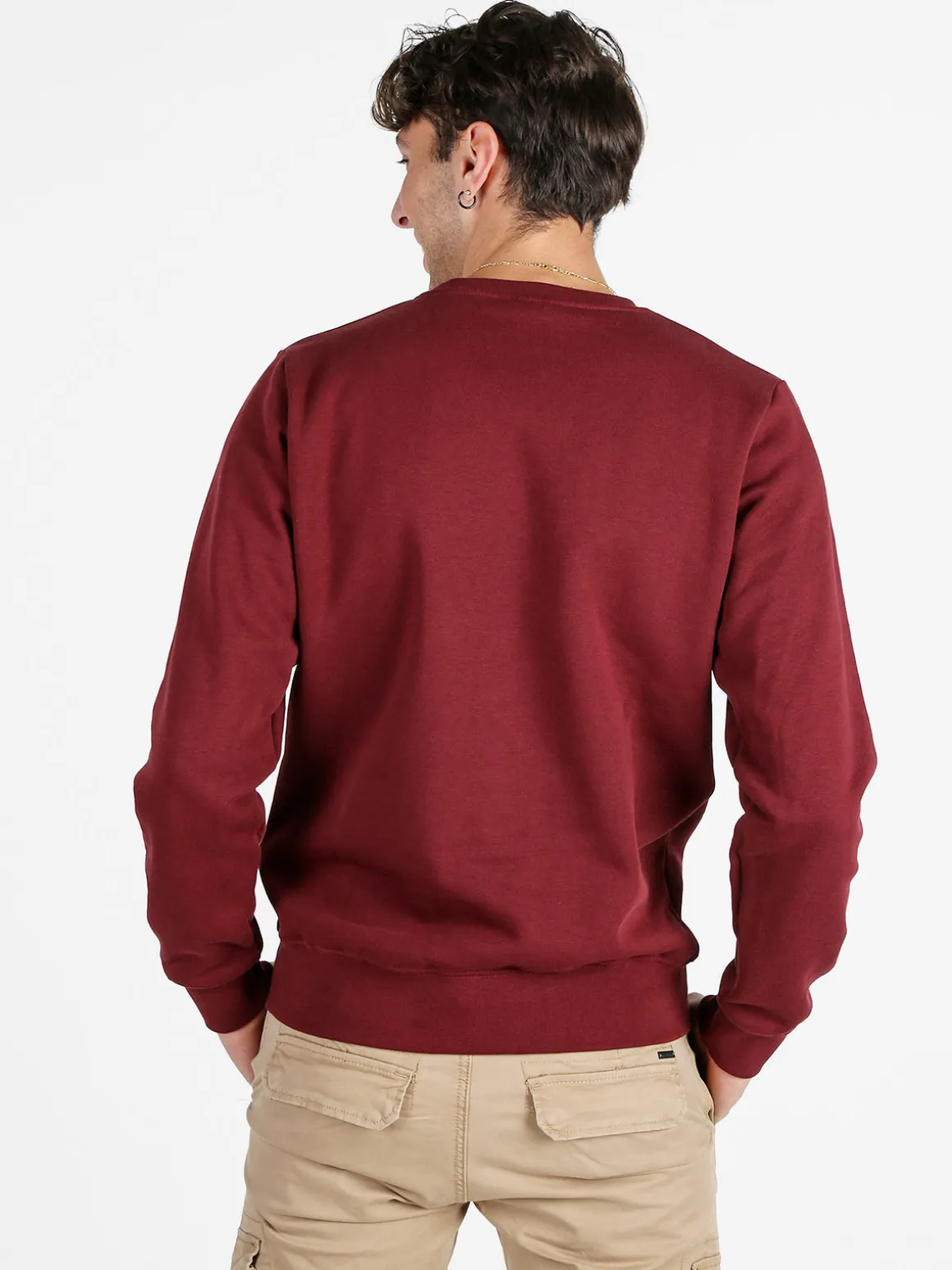 Pyrex Felpa girocollo da uomo invernale con logo - bordeaux