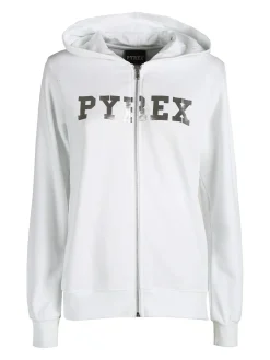 Pyrex Felpa in cotone da donna con cappuccio e zip