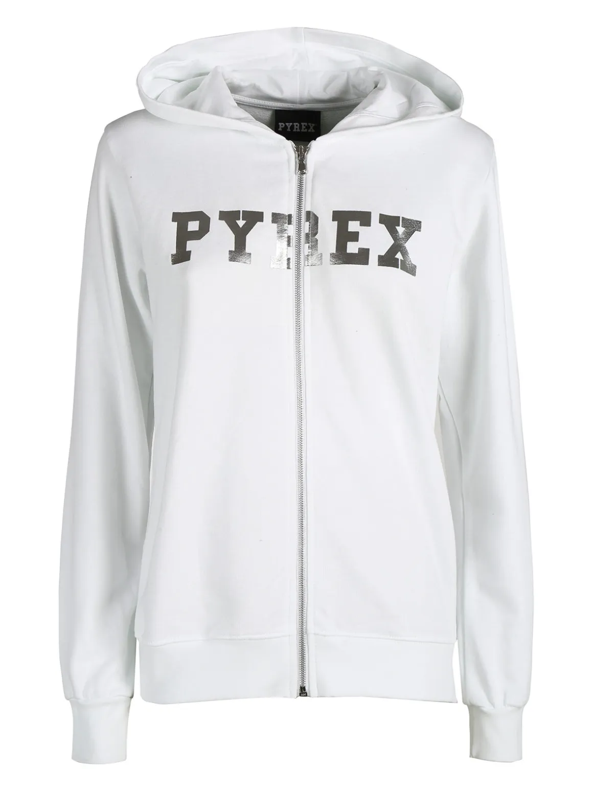 Pyrex Felpa in cotone da donna con cappuccio e zip
