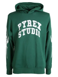 Pyrex Felpa invernale da uomo con cappuccio - verde