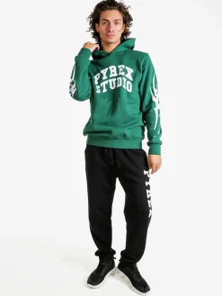 Pyrex Felpa invernale da uomo con cappuccio - verde