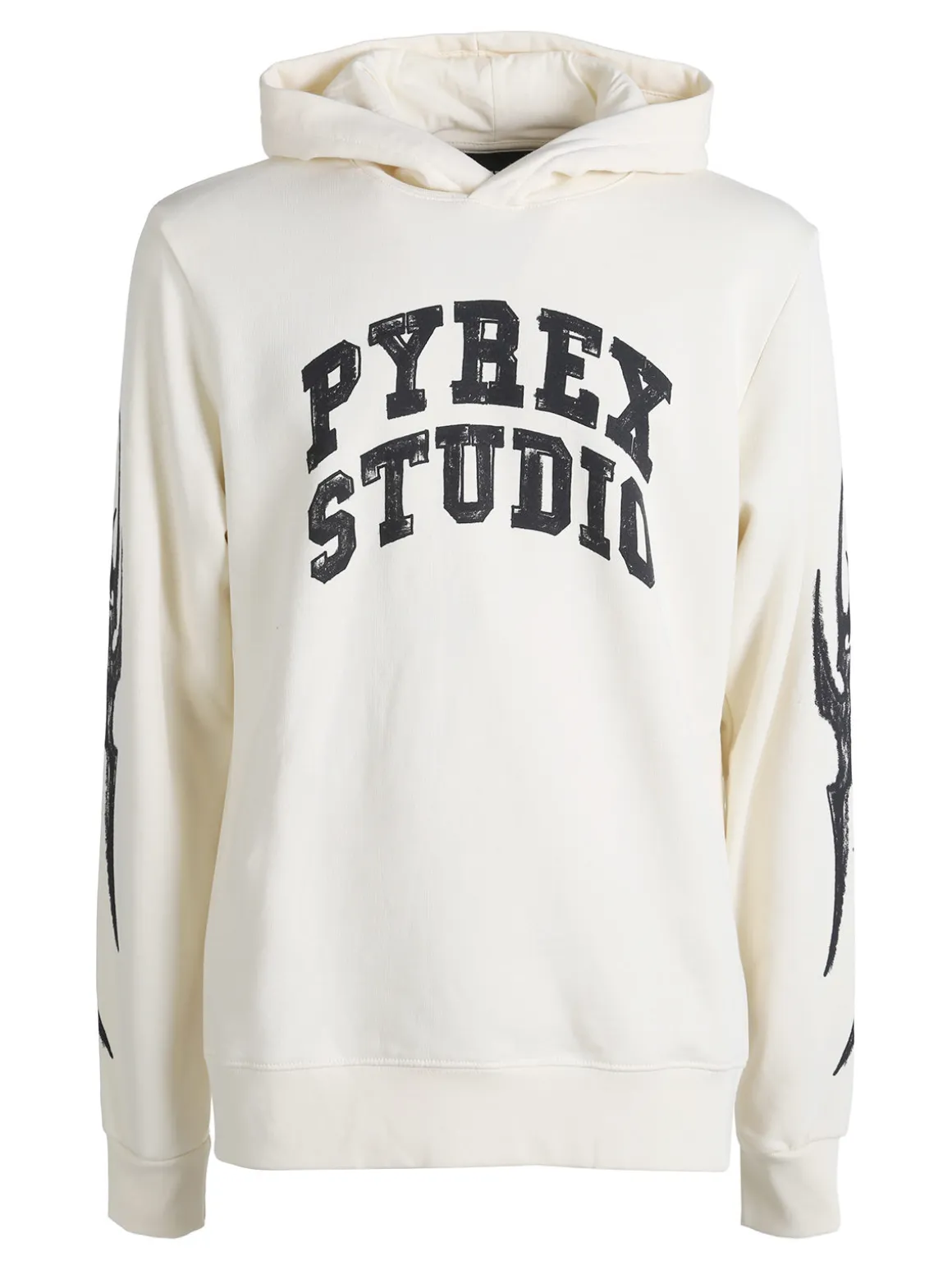 Pyrex Felpa invernale da uomo con cappuccio - panna