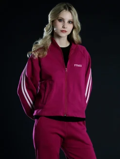 Pyrex Felpa sportiva da donna full zip a collo alto - fucsia