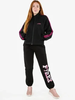 Pyrex Felpa sportiva da donna full zip a collo alto - nero