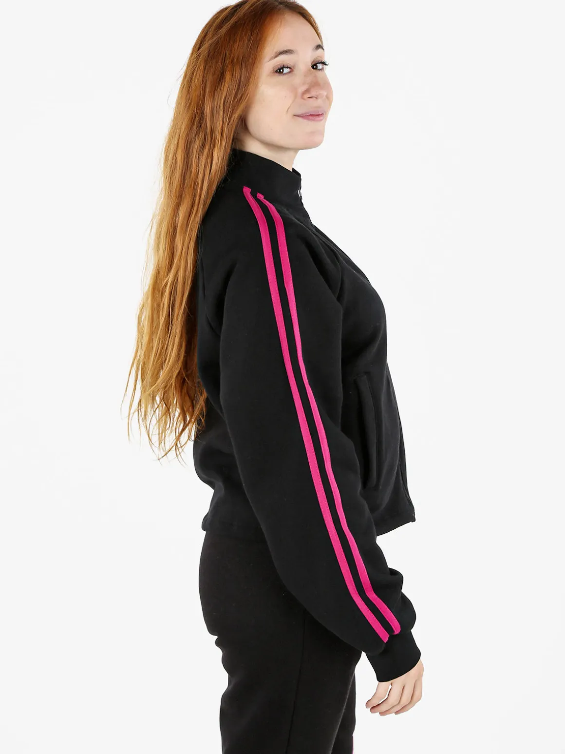 Pyrex Felpa sportiva da donna full zip a collo alto - nero