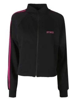 Pyrex Felpa sportiva da donna full zip a collo alto - nero