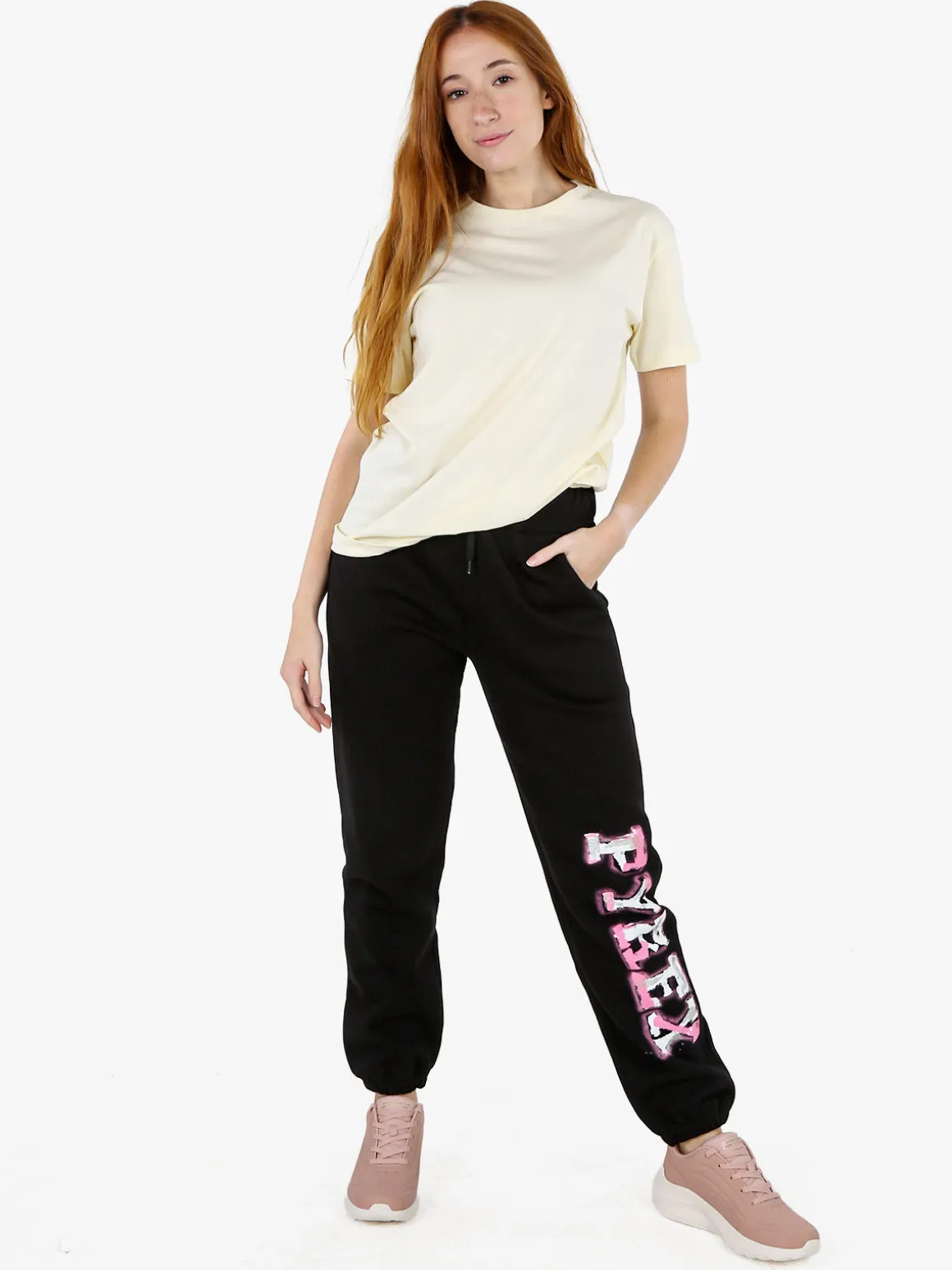 Pyrex Pantaloni sportivi felpati da donna - nero