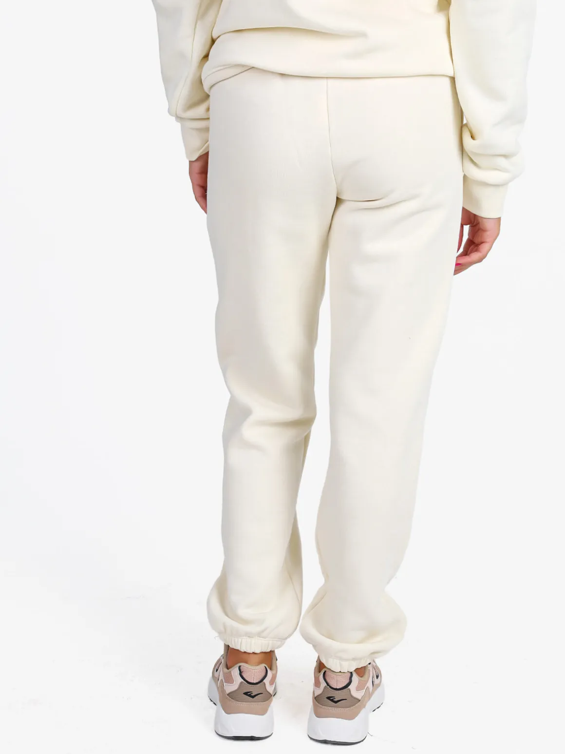 Pyrex Pantaloni tuta da donna felpati con elastico finale - panna