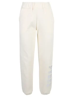 Pyrex Pantaloni tuta da donna felpati con elastico finale - panna