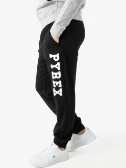 Pyrex Pantaloni tuta da uomo in cotone con logo - nero