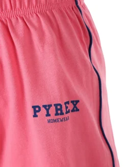 Pyrex Pigiama corto da donna in cotone con top e shorts - blu