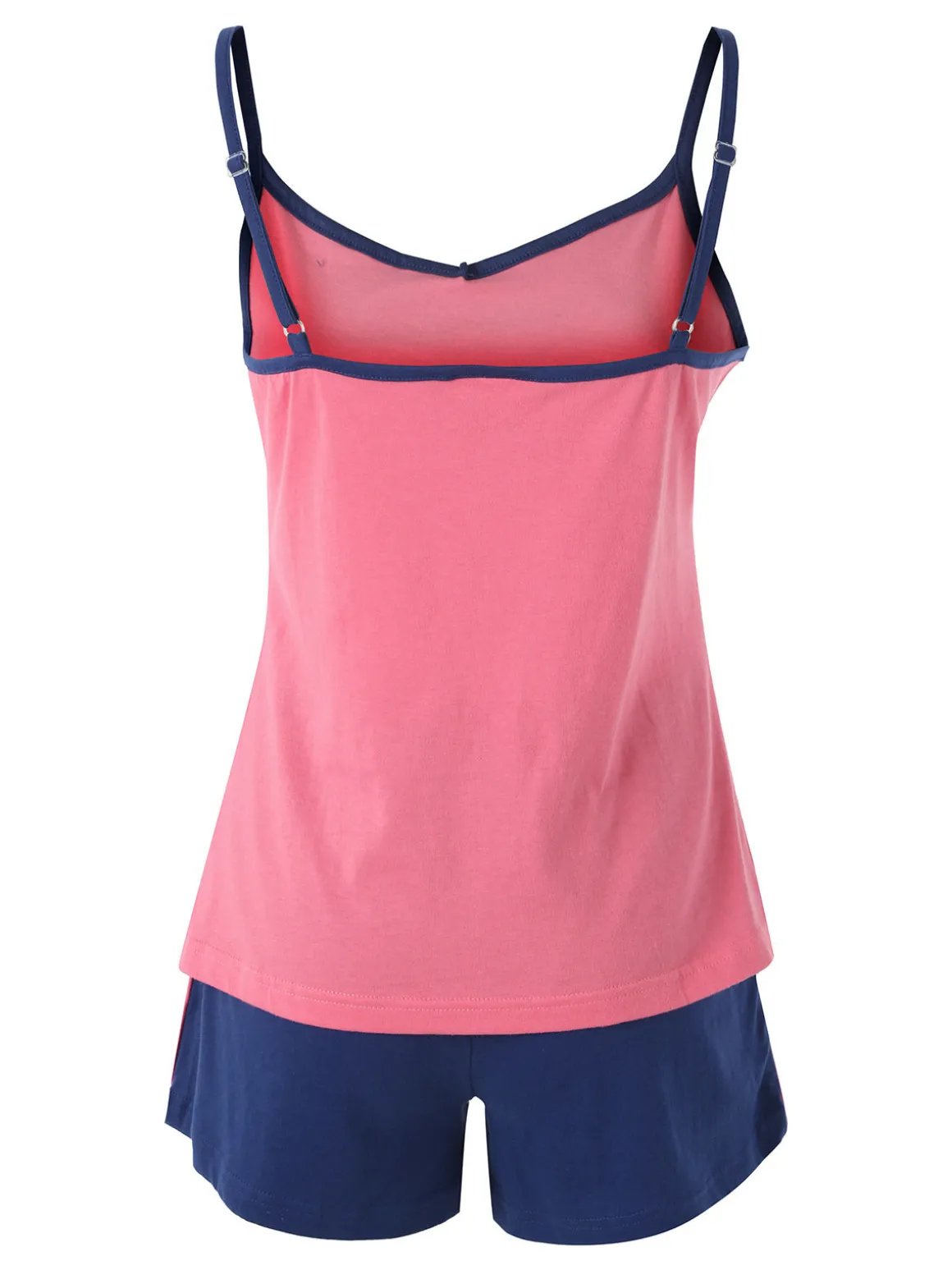 Pyrex Pigiama corto da donna in cotone con top e shorts - fucsia