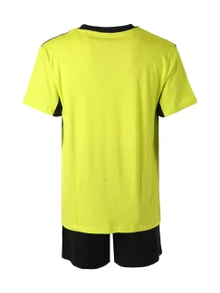 Pyrex Pigiama corto da uomo in cotone con logo - limone
