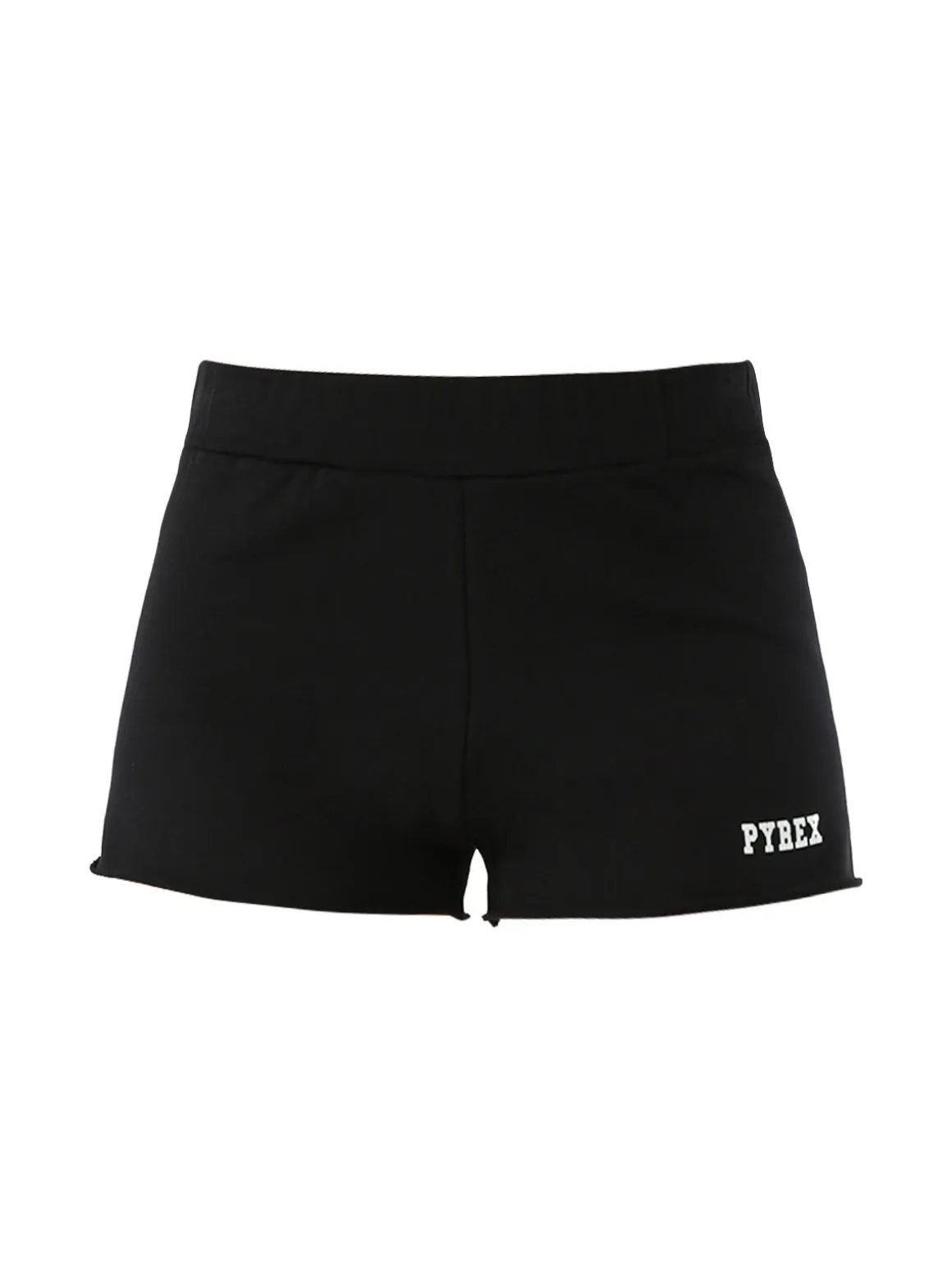 Pyrex Shorts donna in cotone con logo - nero
