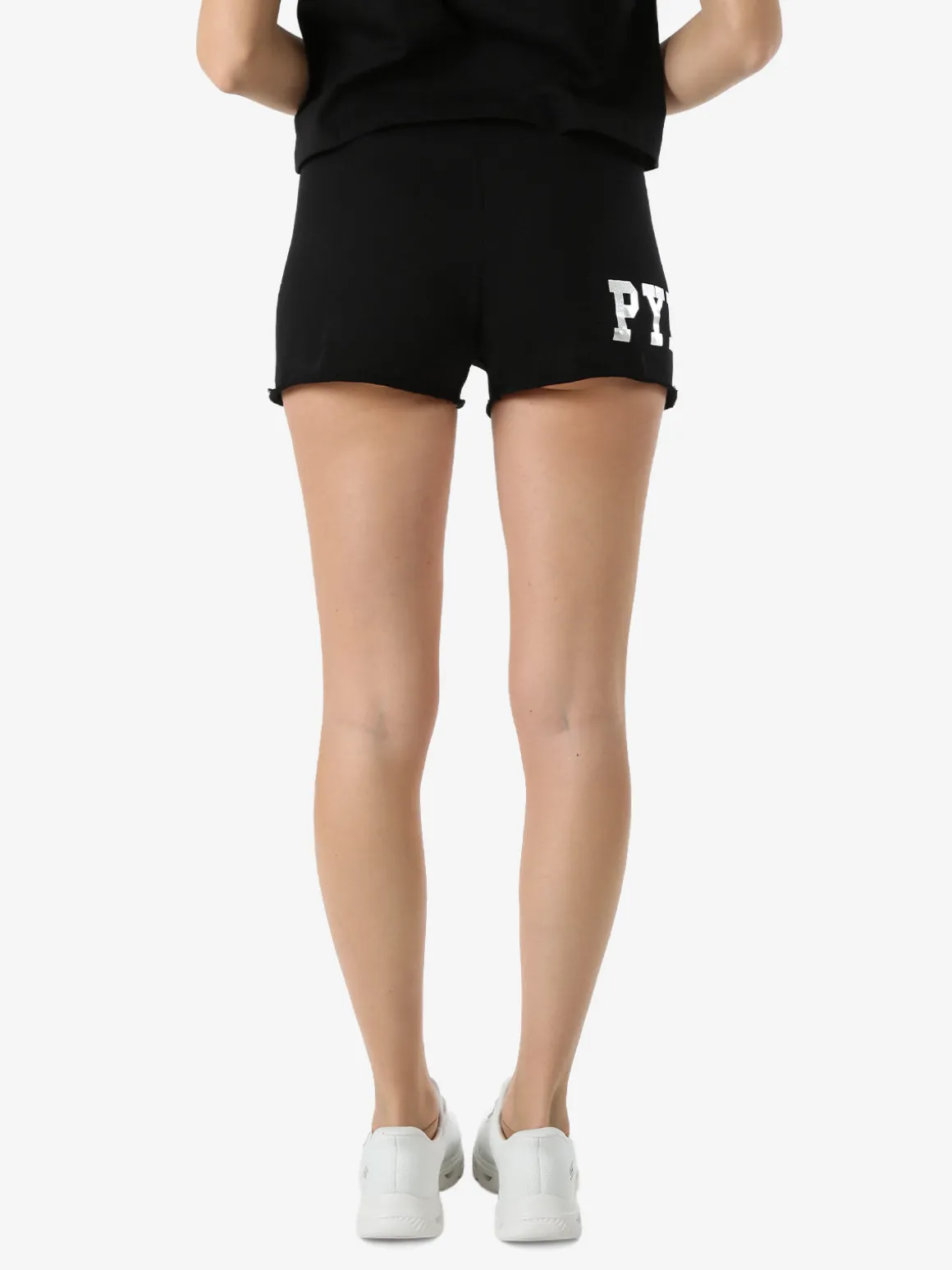 Pyrex Shorts donna in cotone con logo - nero