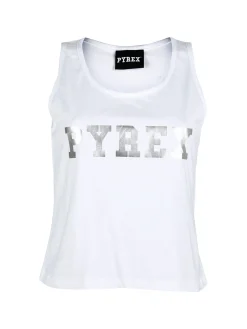 Pyrex Top donna sportivo in cotone con logo