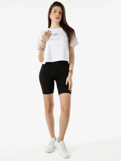 Pyrex T-shirt cropped da donna con logo - bianco