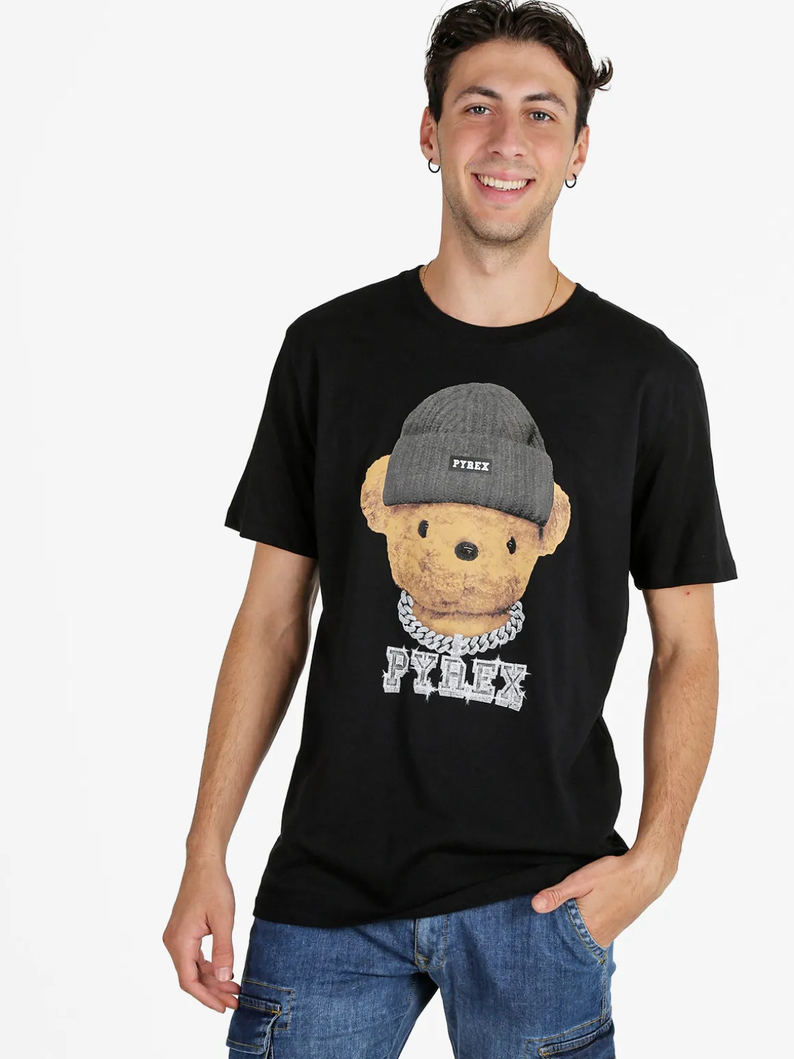Pyrex T-shirt da uomo in cotone - nero