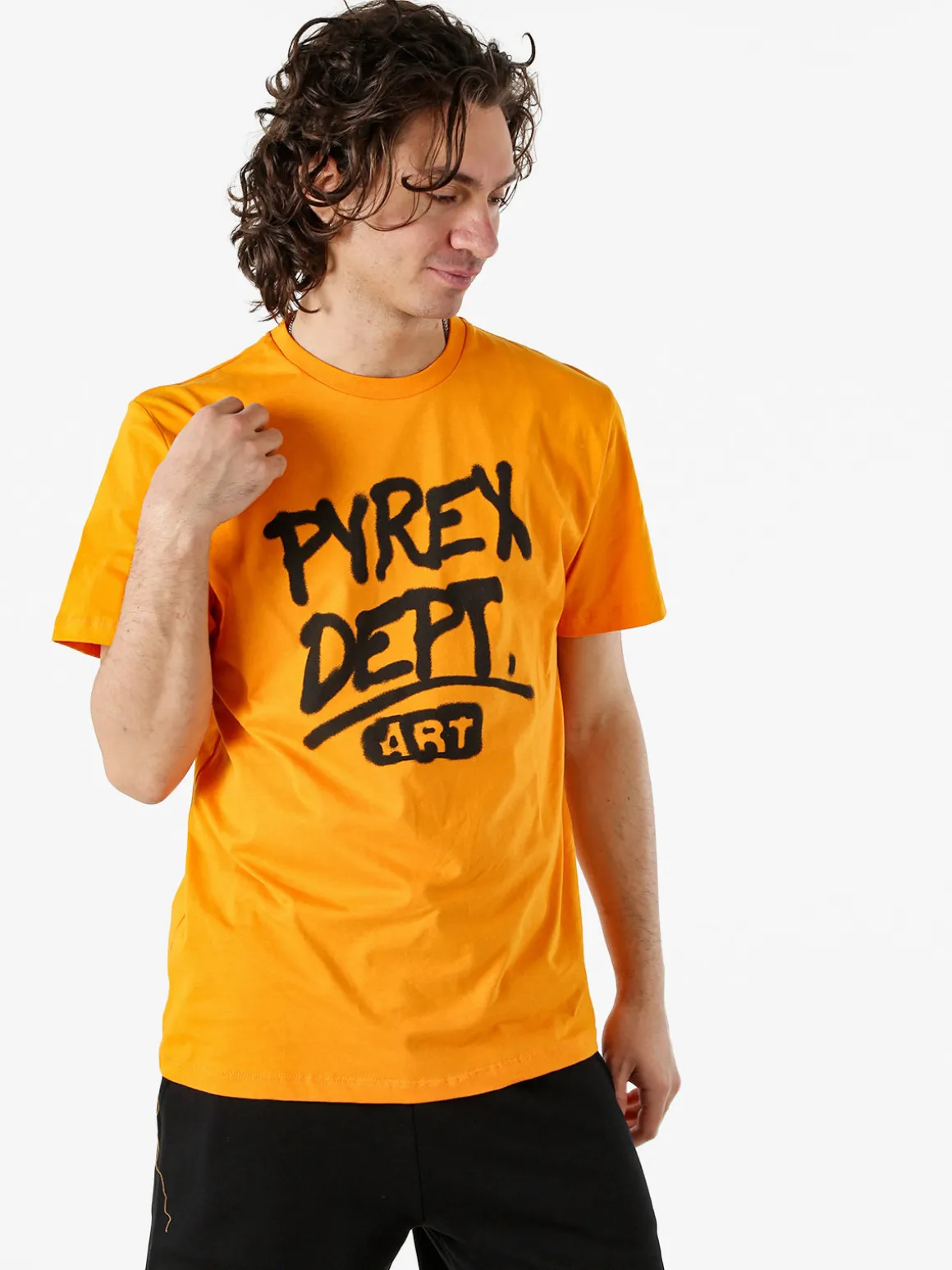 Pyrex T-shirt da uomo in cotone con logo - arancione