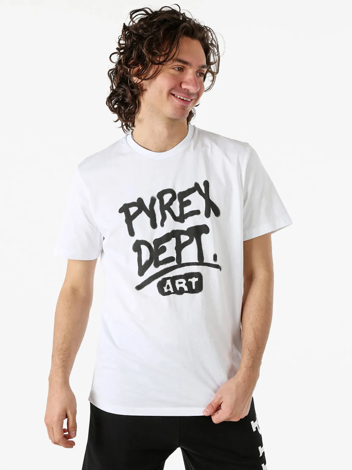 Pyrex T-shirt da uomo in cotone con logo - bianco
