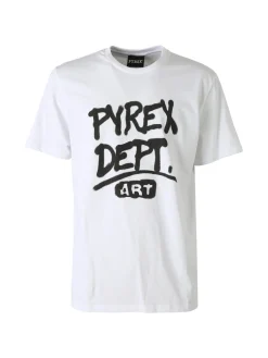 Pyrex T-shirt da uomo in cotone con logo - bianco
