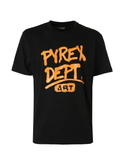 Pyrex T-shirt da uomo in cotone con logo - nero