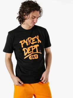 Pyrex T-shirt da uomo in cotone con logo - nero
