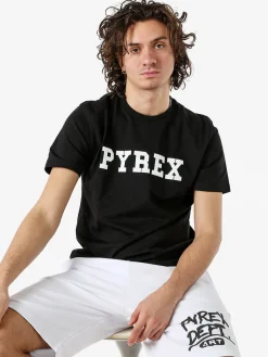 Pyrex T-shirt da uomo in cotone con logo - nero