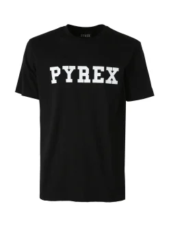 Pyrex T-shirt da uomo in cotone con logo - nero
